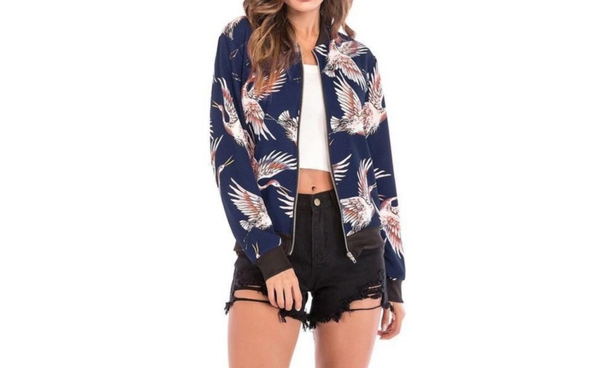 Image 3: Women's Flamingo Bomber Jacket