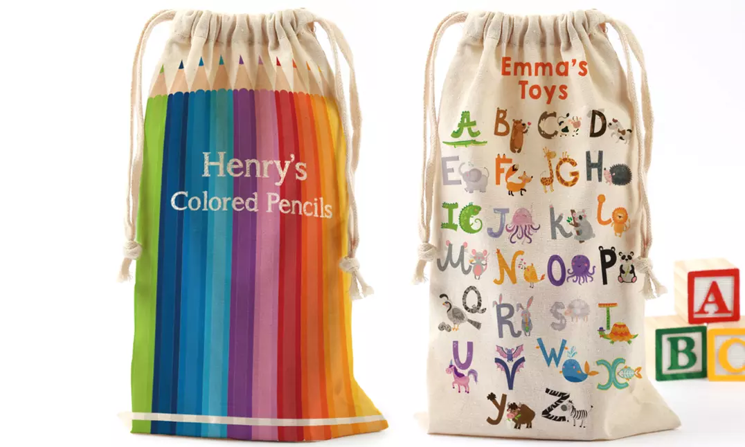 One or Two Personalized Toy Bags with Optional Puzzle or Blocks from Monogram Online (Up to 62% Off) - Second Medium