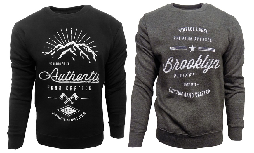 Image 1: Two Men's Printed Sweatshirts