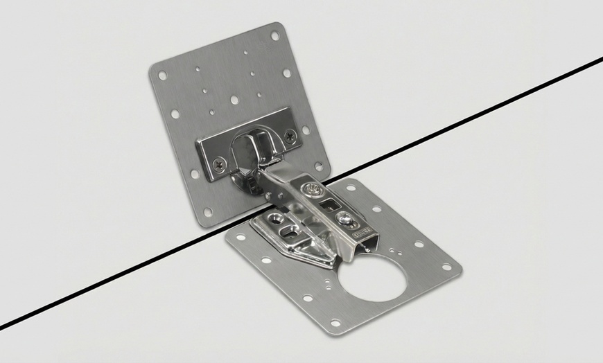 Image 13: 10-Pack Cabinet Hinge Repair Plate Kit - Stainless Steel Heavy Duty Fix for Kitchen & Wardrobe Doors with Screws