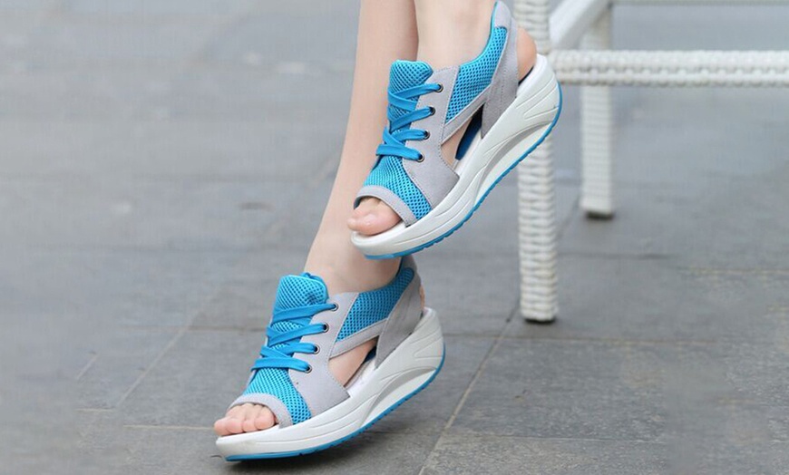 Image 4: Platform Sling Back Sandals