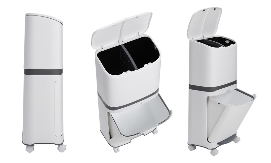 Image 3: 48L Step-On Recycling Bin