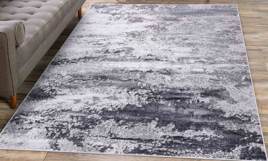 Image 22: Modern Abstract Emperor Contemporary Thick Rug