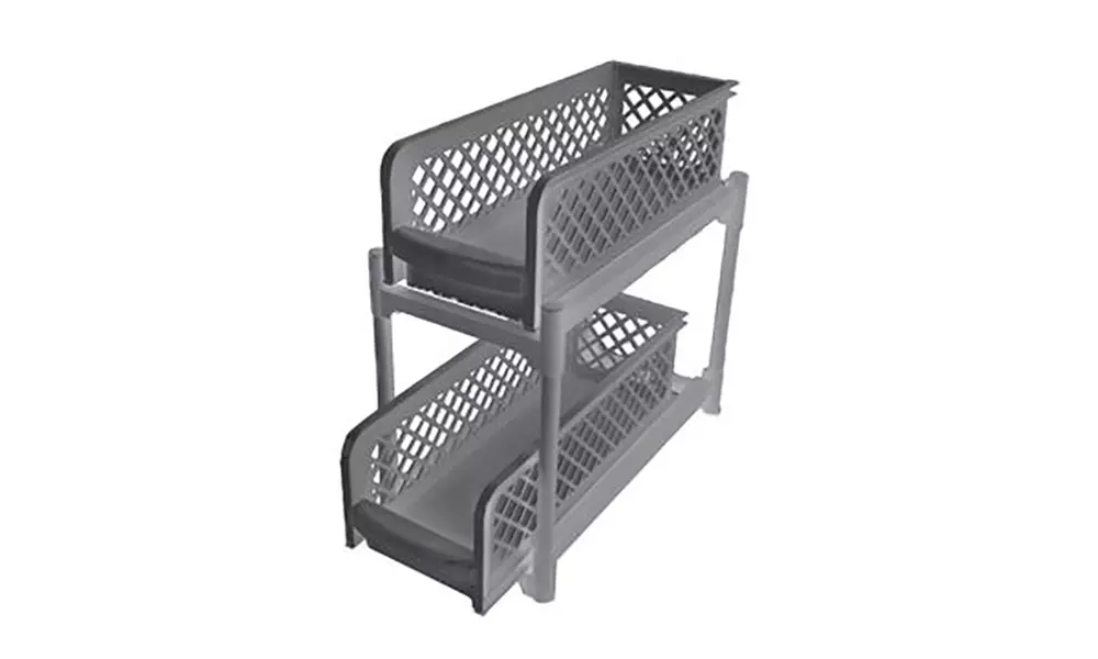 1, 2 ou 4 rangements à 2 tiroirs paniers gris - Primary Image