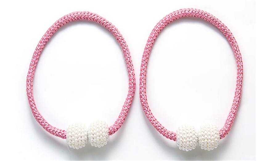 Image 7: Two or Four Magnetic Pearl Curtain Tiebacks