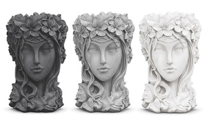 Soga Goddess Head Statue Planter Flower Pot