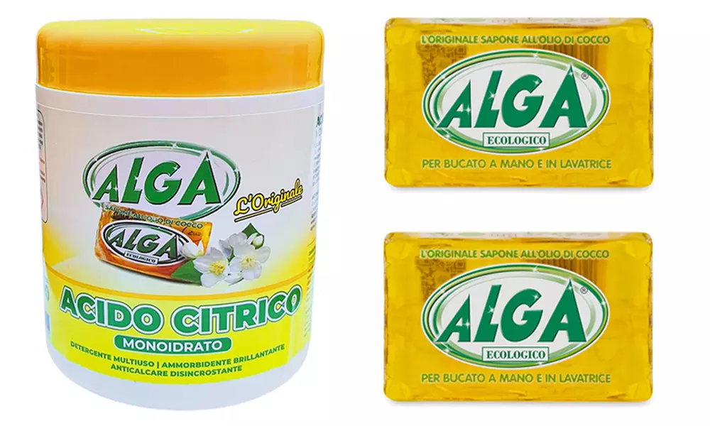 Lot de savons et produits de ménage