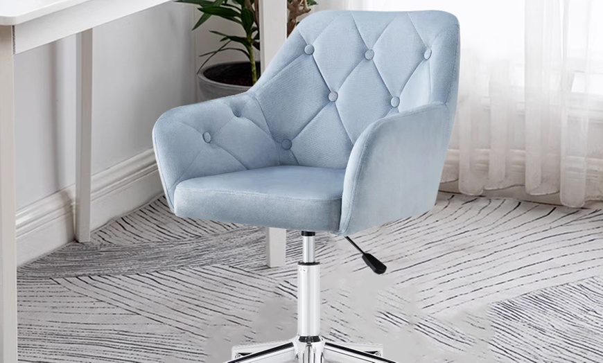 Image 3: Velvet Executive Ergonomic Swivel Chair