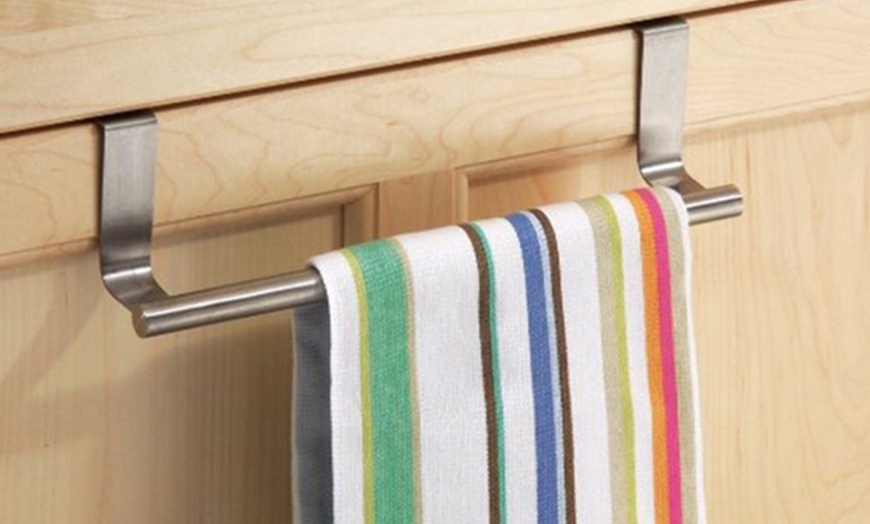 Image 3: One, Two, Four or Six Kitchen Towel Hanging Storage Bars