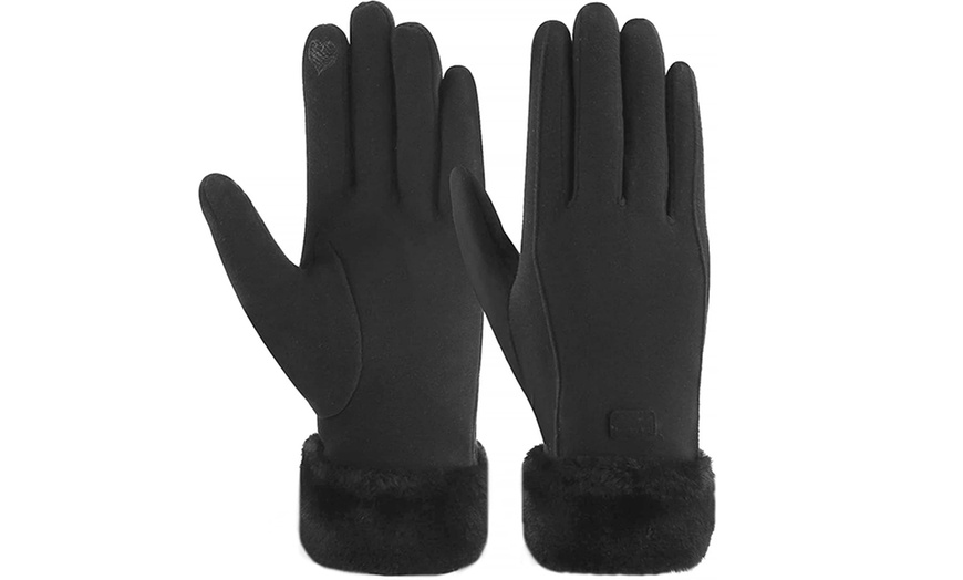 Image 6: 1 ou 2 paires de gants fourrés et/ou écharpe léopard assortie