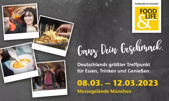 Tagesticket für die Messe „FOOD & LIFE“ vom 08.03.-12.03.2023 auf dem Messegelände München (50% sparen) - Primary Image