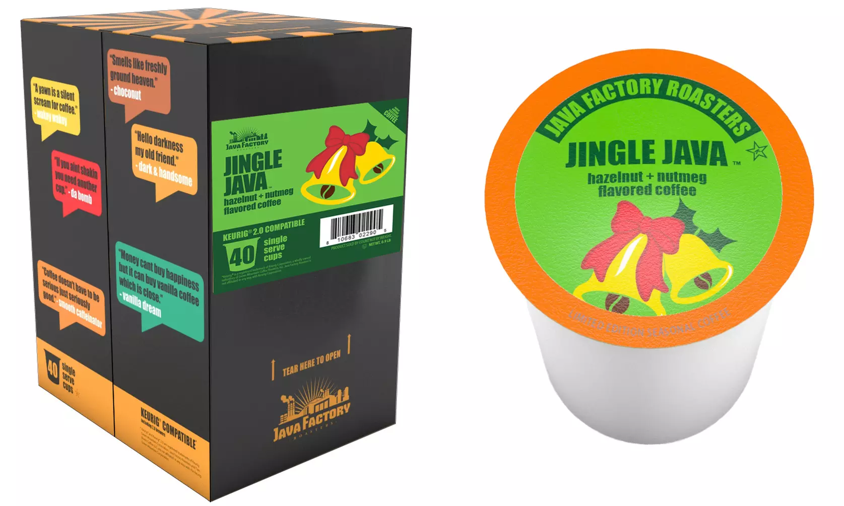 Java Factory Jingle Java Coffee Pods for Keurig K-Cup Brewers (40-Count) - Primary Image