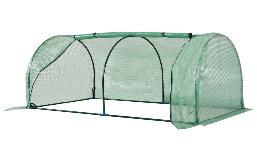 Image 8: Outsunny Steel Frame Greenhouse