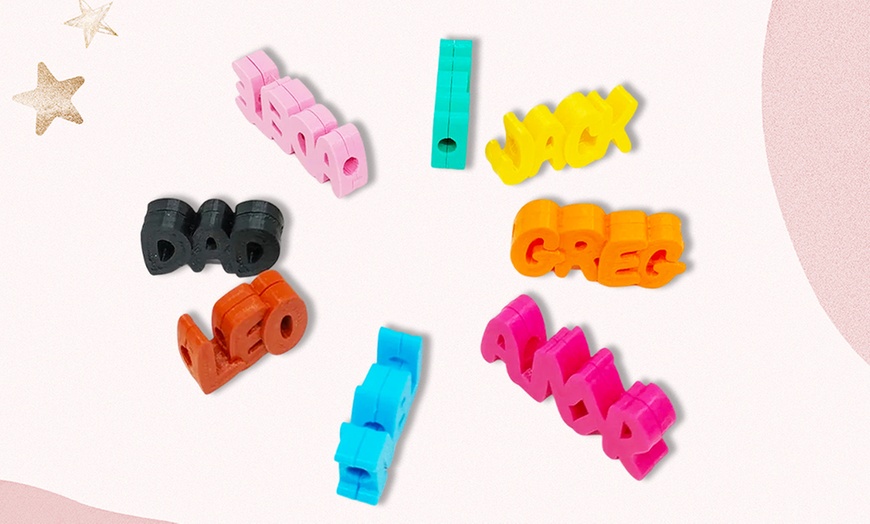 Image 5: 3er-Set personalisierbare 3D-Kabelclips mit Namen