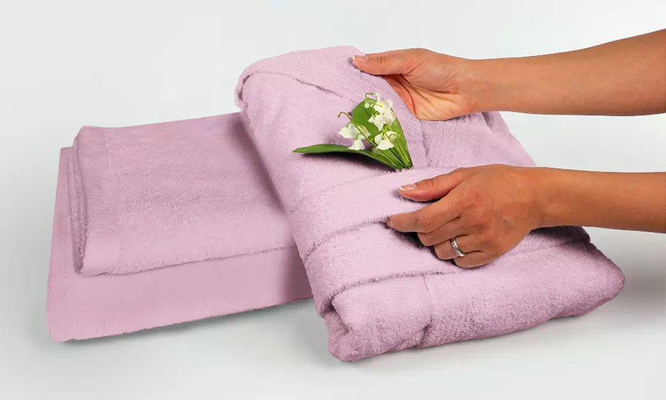 Set con accappatoio, asciugamano e salvietta ospite, 100% cotone