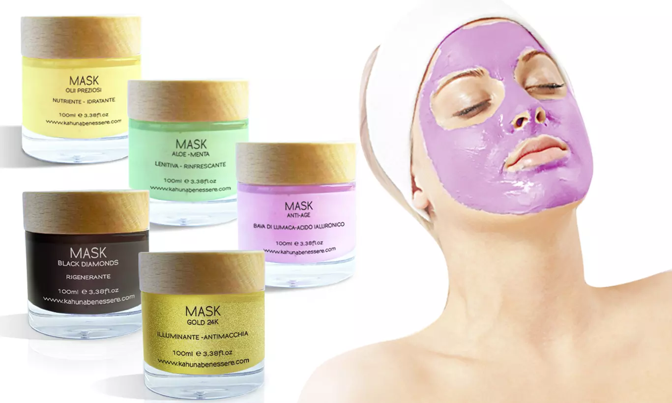 1, 2 ou 3 masques visage de Kahuna Benessere : actions anti-âge, anti-taches, hydratant, régénérant ou rafraîchissant - Primary Image