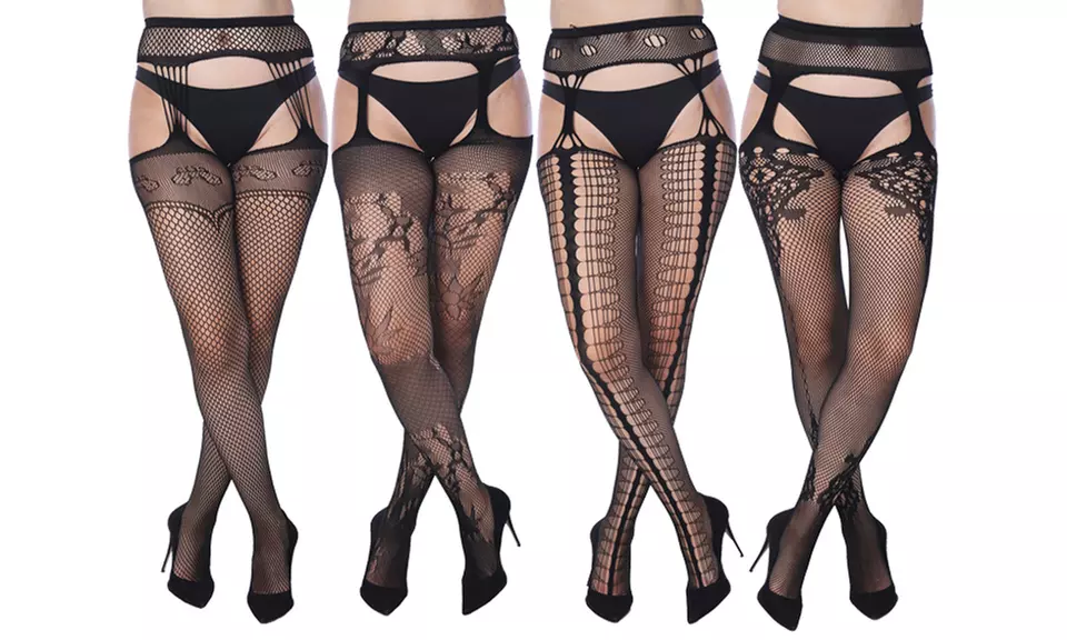 Women's Fishnet Suspenders (4-Pack). Plus Sizes Available. - Primary Image