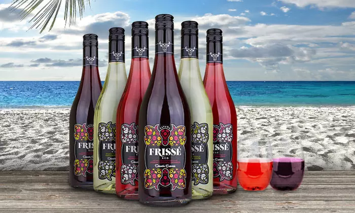 Six Bottles of Spanish Sangria Wine with Two govino Wine Glasses from Heartwood & Oak (59% Off) - Primary Image