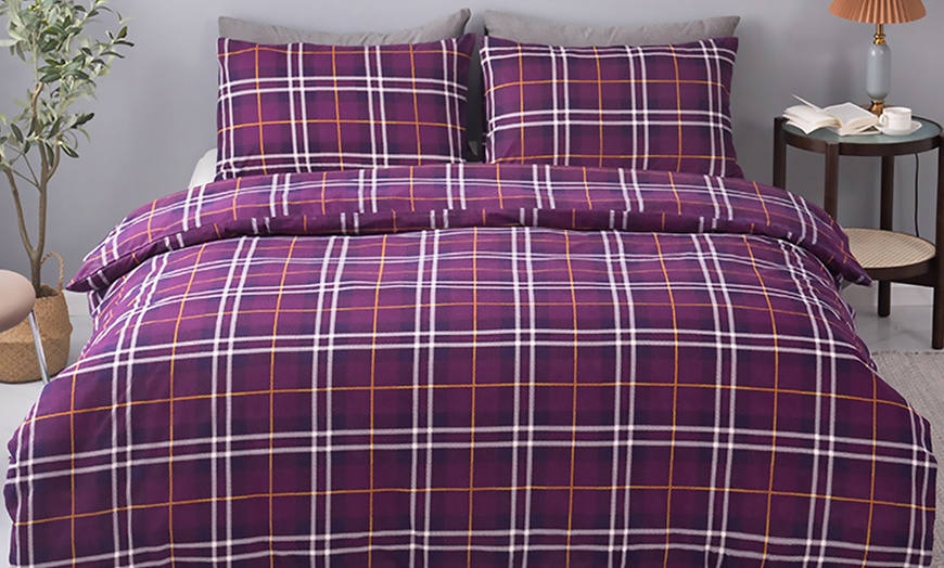 Image 12: Brushed Cotton Flannelette Duvet Cover