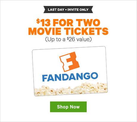 $13 for Two Fandango Movie Tickets