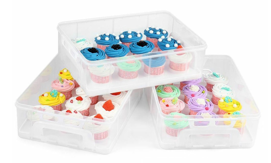 Image 4: Three-Tier Cupcake Carrier Box