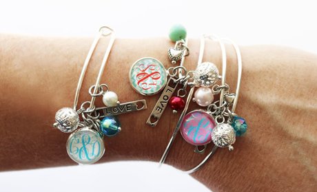 Up to 59% Off Monogram Valentine Bangles from KraftyChix