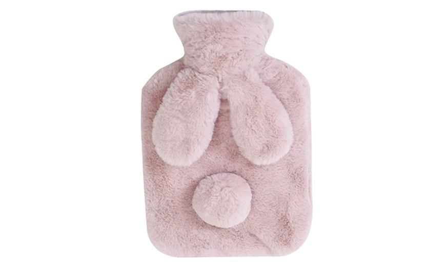 Image 7: Hot Water Bottle with Bunny Cover