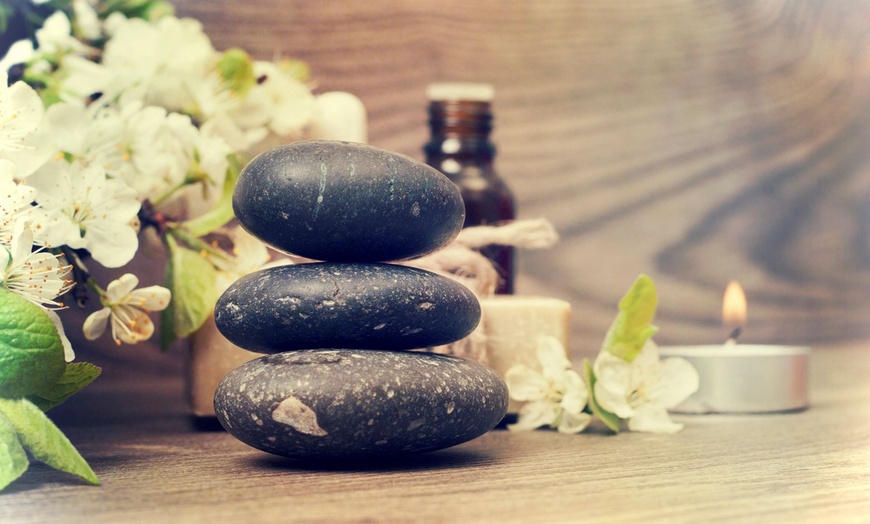 Image 2: 60, 75, or 90-Min Massage & Facial with Hot Stone & Steam Eye Mask