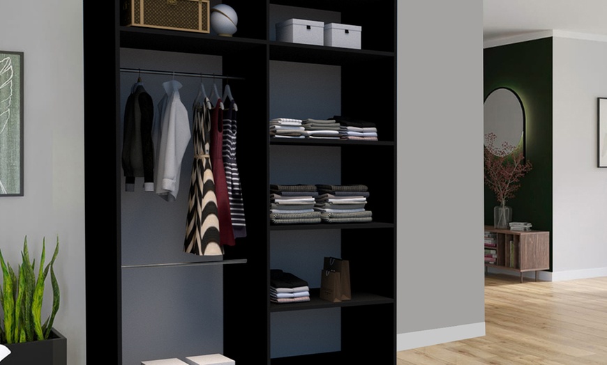 Image 4: Free-Standing Wardrobe with Diamond-Shaped Mirror