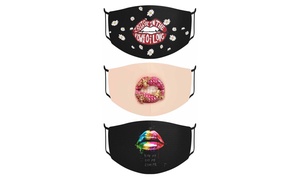 Up to 20 Digital Lip Print Reusable Face Masks