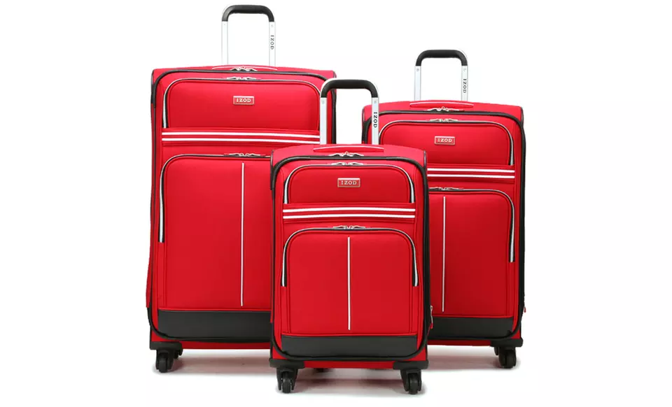 IZOD Varsity 3-Piece Red Luggage Set. - Primary Image