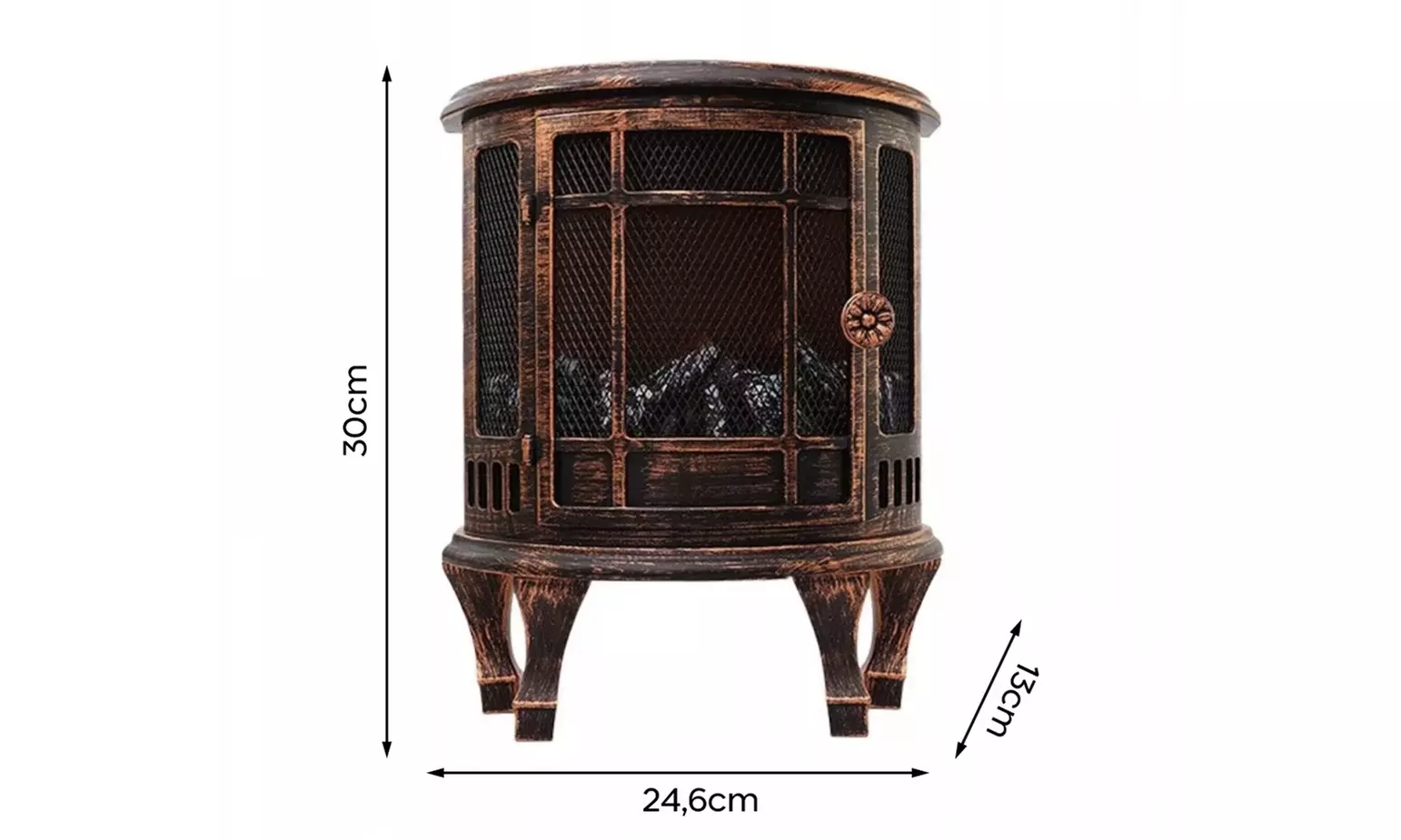 Dekorativer Retro-Kamin mit Flammeneffekt