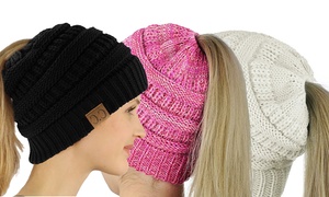 Knitted Ponytail Beanie