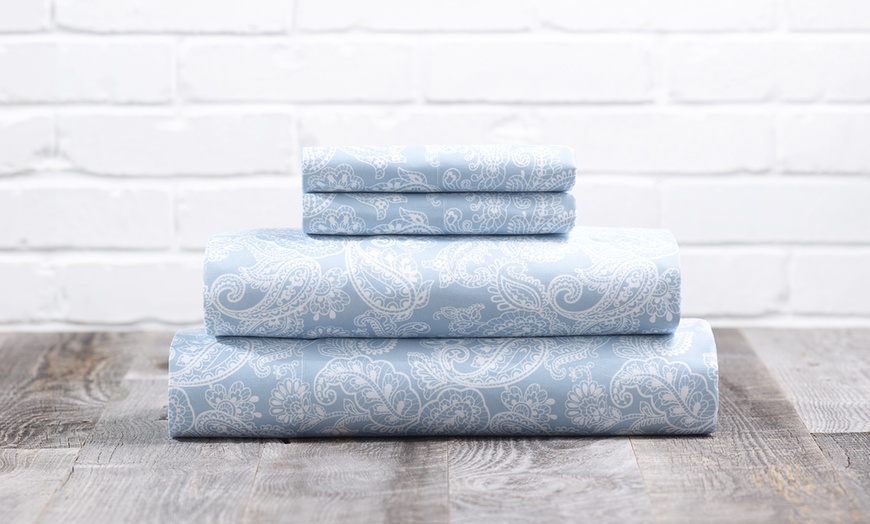 Printed Microfiber Sheet Sets - 3 Styles to Choose From | Groupon