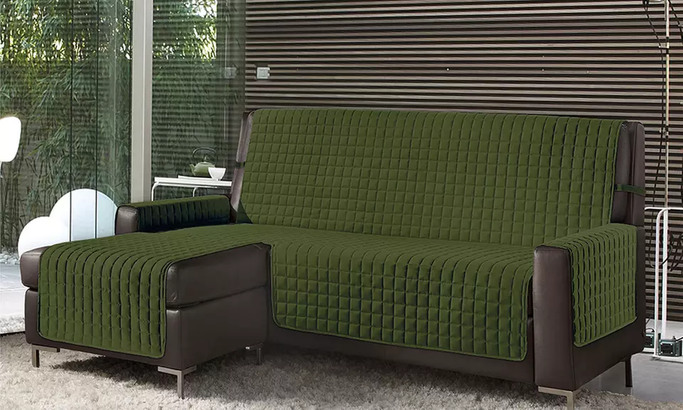 Gesteppter Sofabezug mit Halbinsel