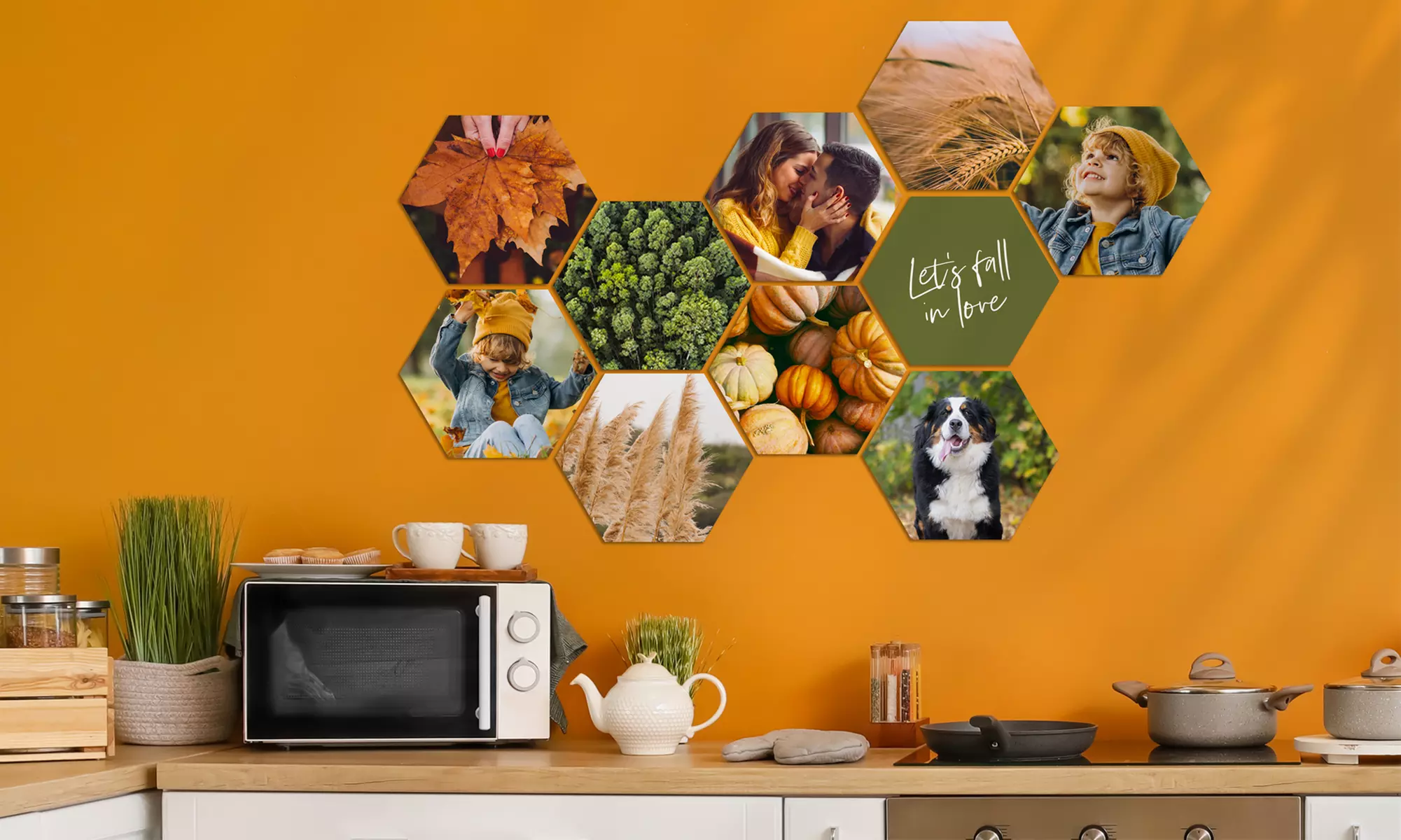 Personalisierbare Hexagon-Fotos als Set in verschiedenen Größen