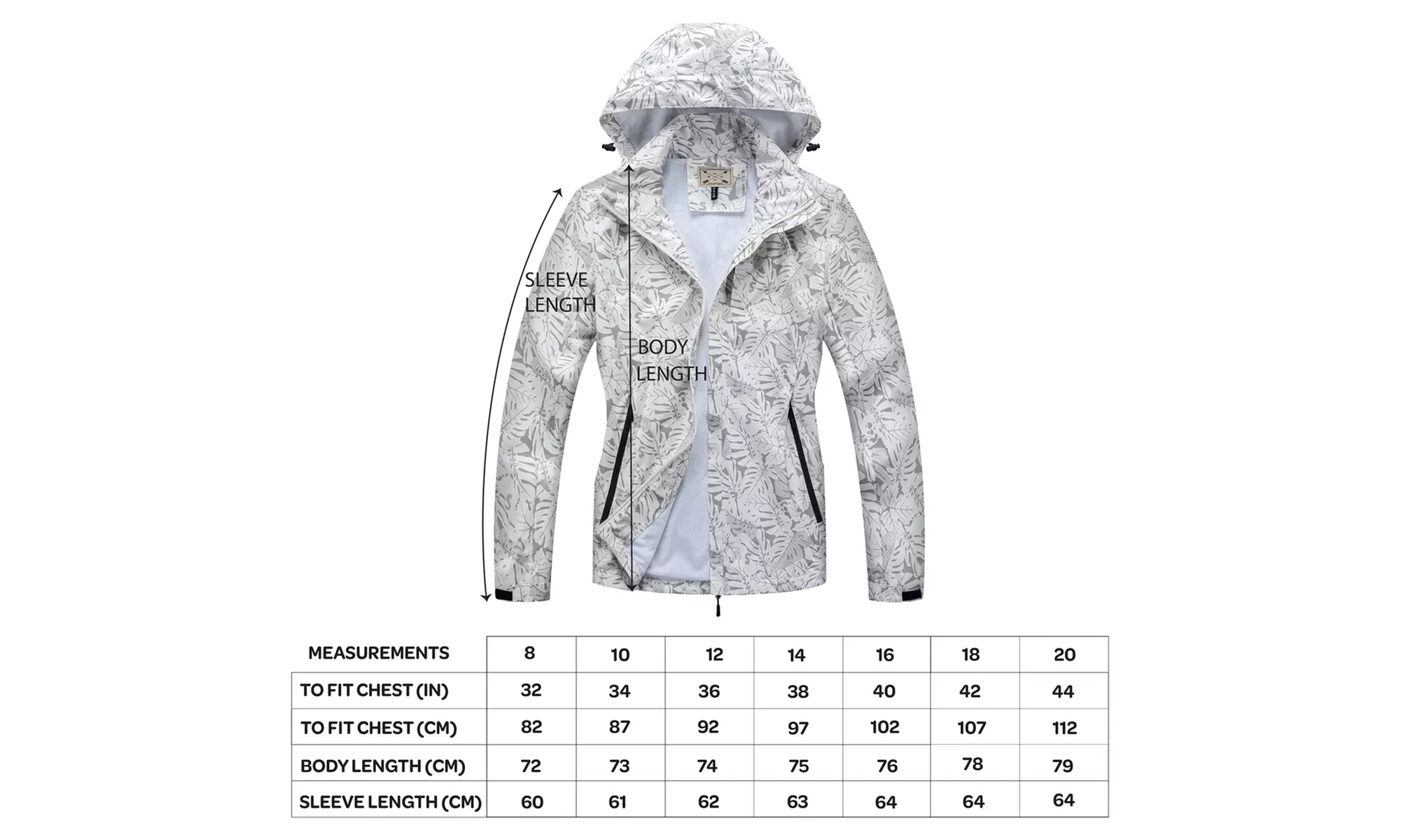 Blu Apparel leichte, bedruckte Regenjacke für Damen