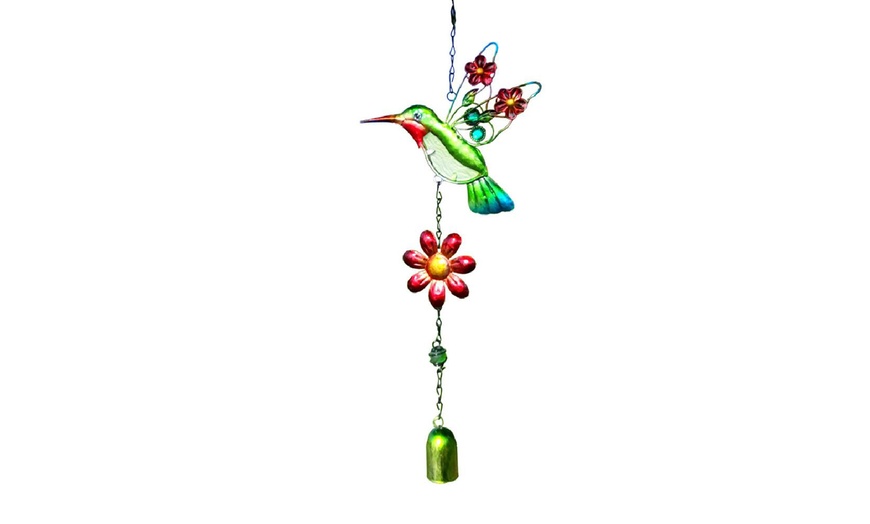 Image 9: Outdoor Hummingbird with Flower Hanging Decoration