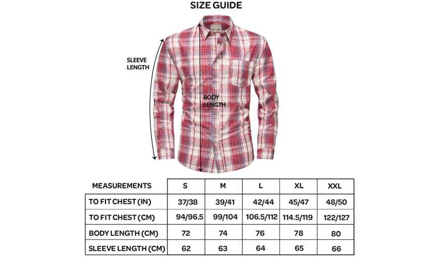 Image 2: Blu Apparel Men's Long Sleeve Checked Cotton Shirt