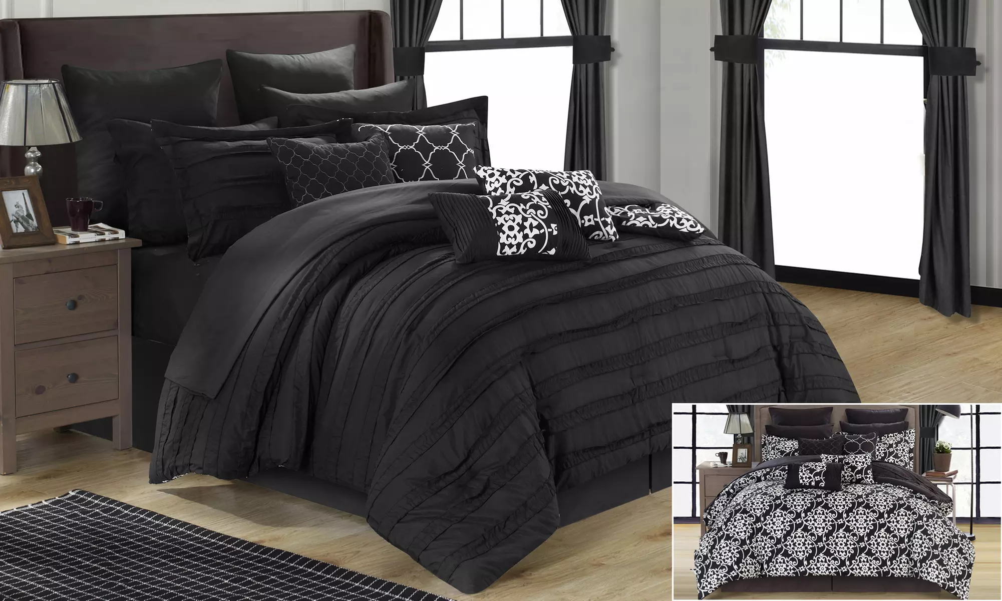 Donnella Reversible Printed Comforter Set with Sheets (24-Piece) - Second Medium