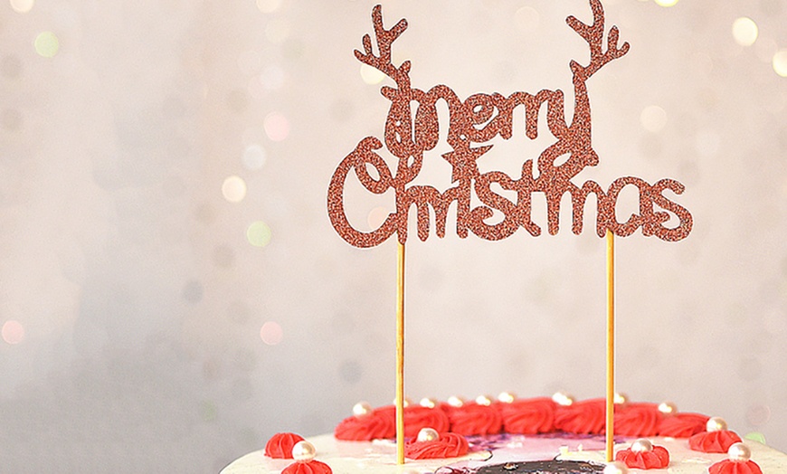 Image 4: 10 Merry Christmas Cake Toppers