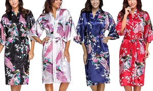 Silk-Blend Kimono Dressing Gown