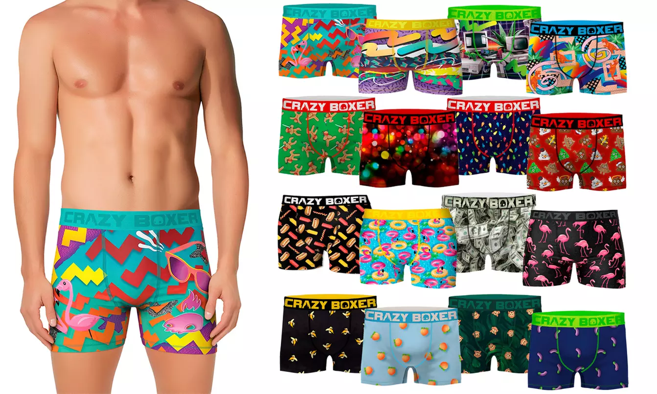 Lots de 4 boxers pour homme Crazy Boxer, différents imprimés disponibles - Primary Image
