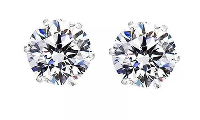 2.00 CTW Crystal Studs in Sterling Silver Made With Crystals From Swarovski