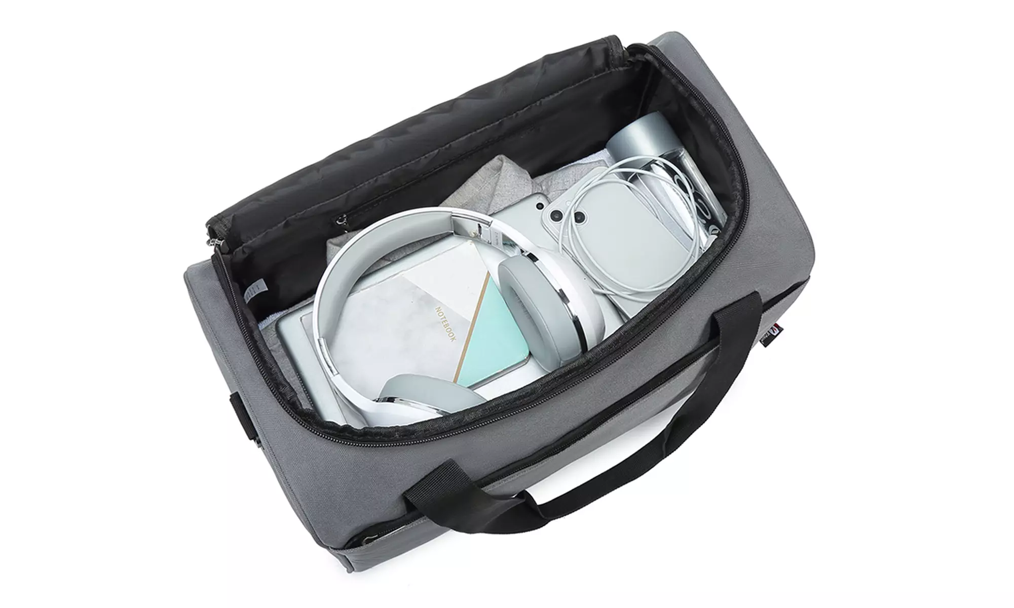 KONO 1 to 3-Piece ABS Hard Shell Suitcase and Duffel Bag Set Grey