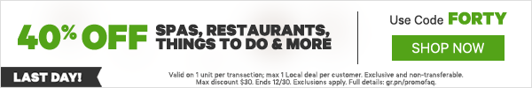 40% Off one local deal with code FORTY