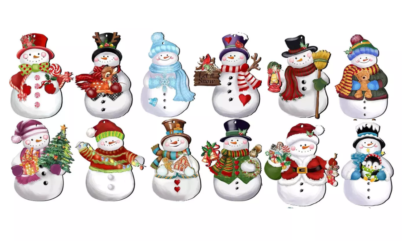 Conjunto de 24 adornos navideños de madera, decoración para árbol de Navidad - Second Medium