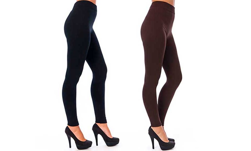 Image 9: Fleece Lined Leggings Two-Pack