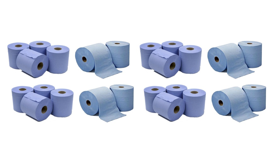 Image 4: 6, 12 or 24 Jumbo Blue Two-Ply Kitchen Rolls