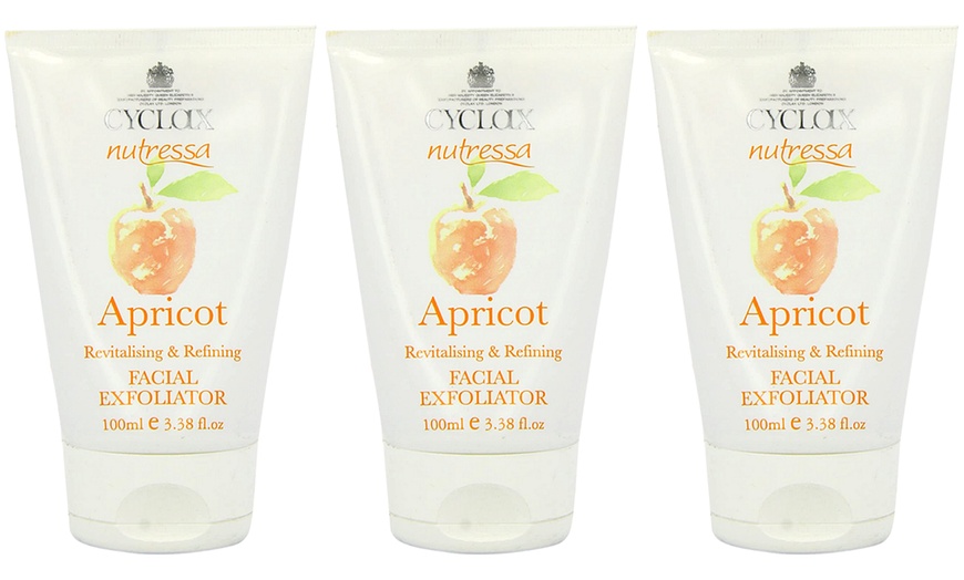 Image 1: Three-Pack of Cyclax Nutressa Apricot Exfoliator 100ml